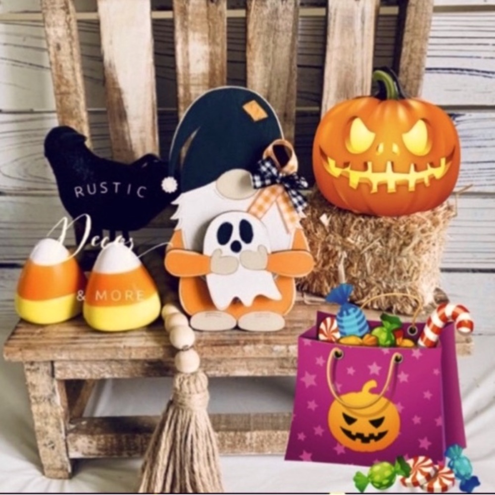 Halloween Gnome with Ghost